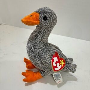 Plush Gray and Orange Bird Toy